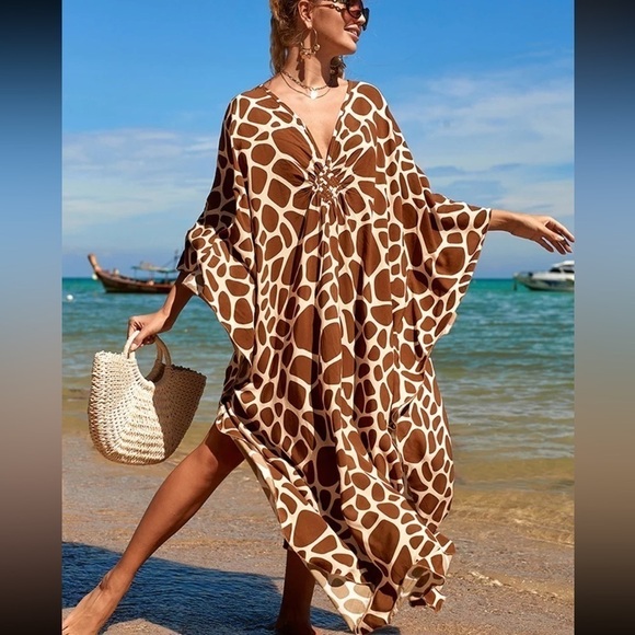 Swimsuit Coverup Kimono Dress - Picture 3 of 3